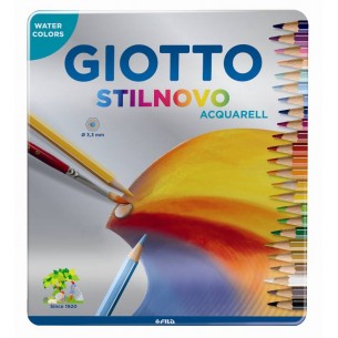Giotto Stilnovo Acquarellscatola in Metallo 24 Pz di Fila