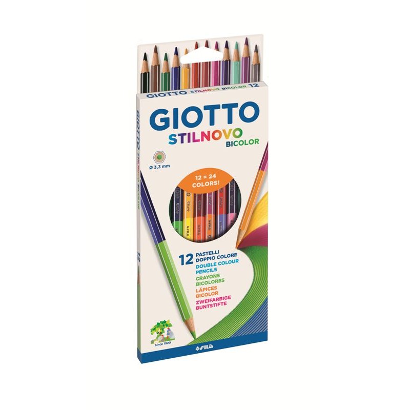 Astuccio 12 Giotto Stilnovo Bicolore - Diametro Mina 3,3mm di Fila