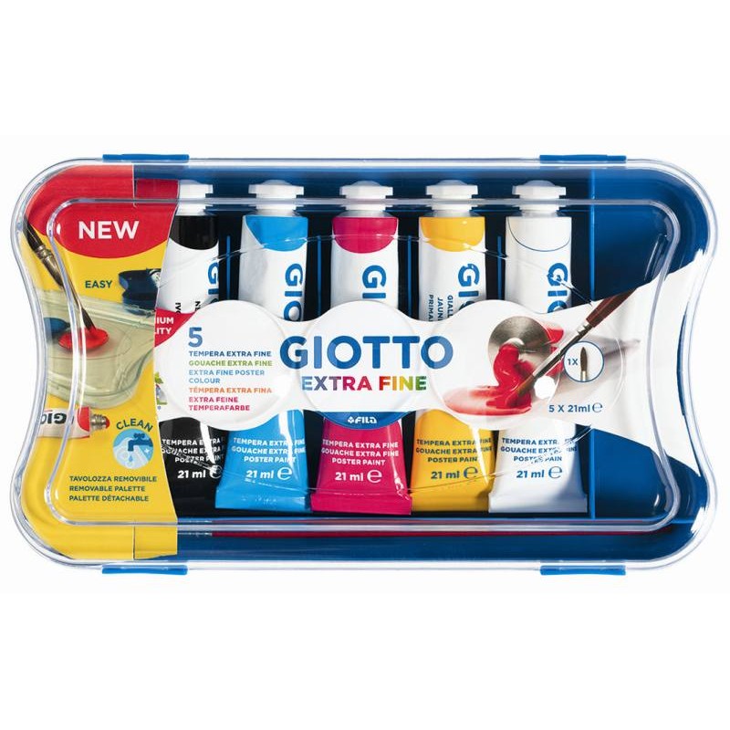 Scatola 5 Tubi Tempera Giotto 21ml di Fila