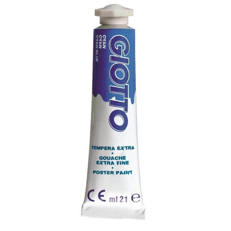 Tubo Tempera Giotto 21ml Cyan (Azzurro Ciano) di Fila