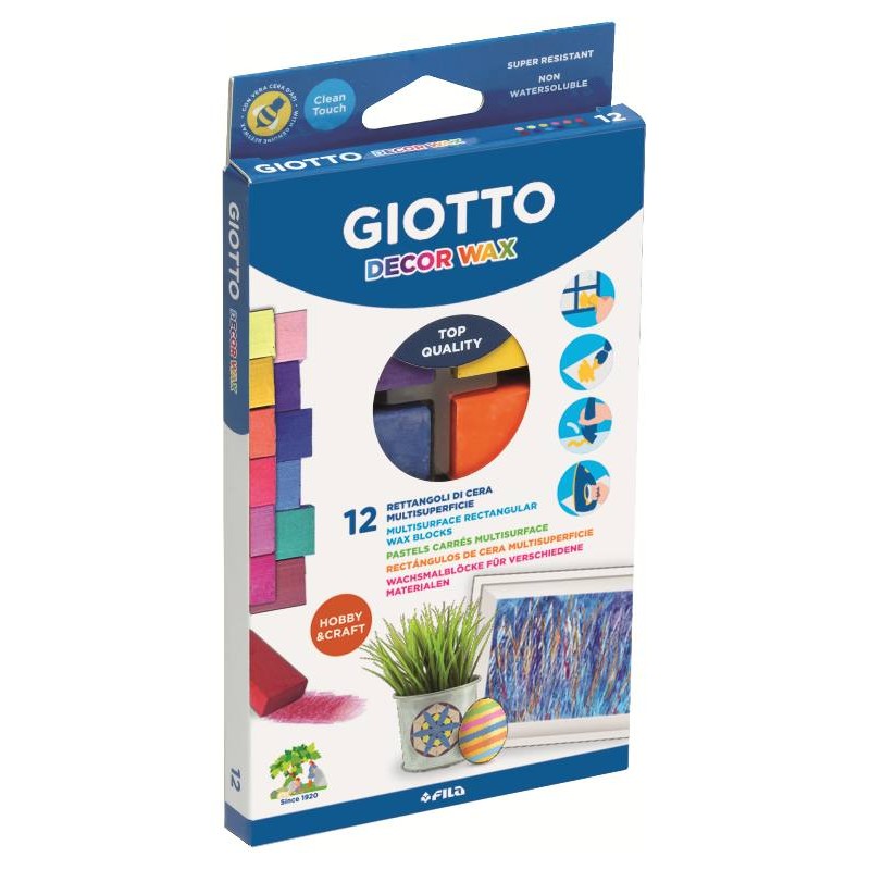Astuccio 12 Giotto Decor Wax - Rettangoli di Cera di Fila