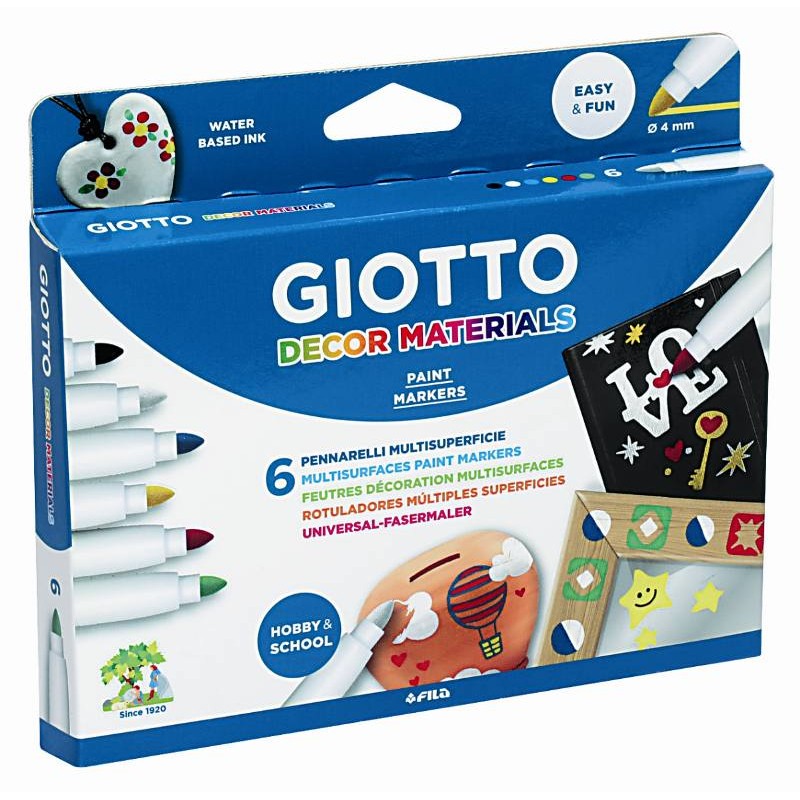 Giotto Decor Materialsastuccio Appendibile 6 Pz Colori Assortiti di Fila