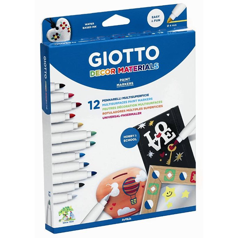 Giotto Decor Materialsastuccio Appendibile 12 Pz Colori Assortiti di Fila