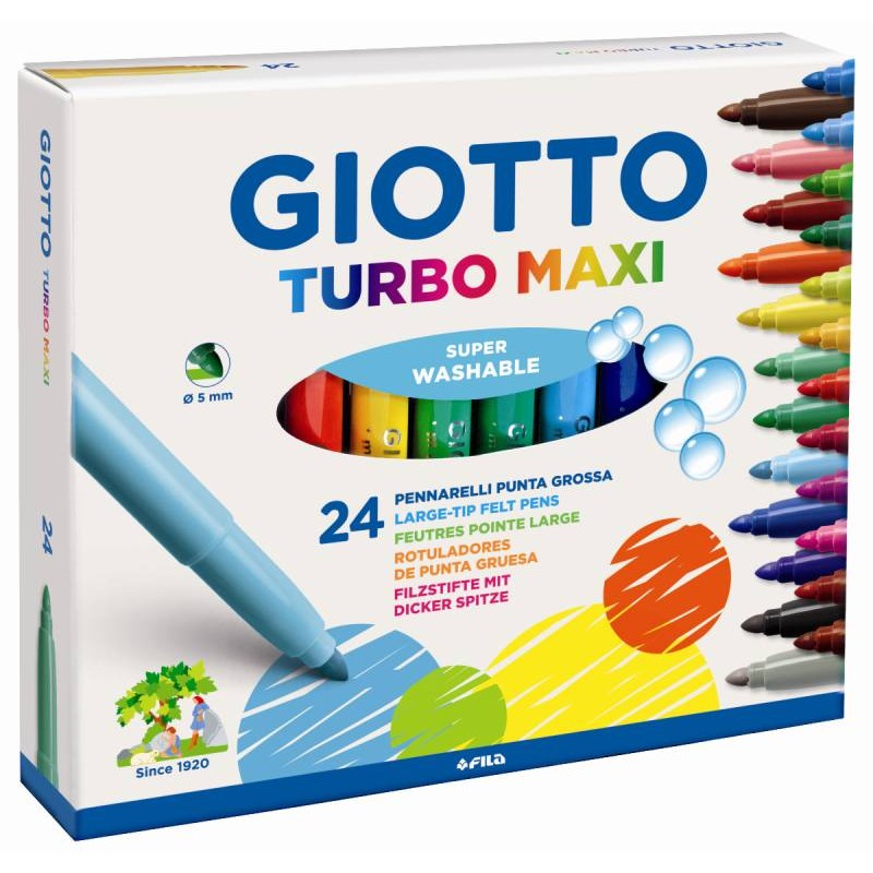 Astuccio 24 Giotto Turbo Maxi - Diametro Punta 5mm di Fila