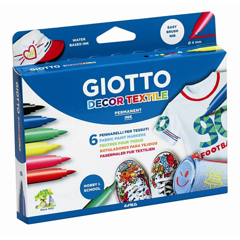 Astuccio 6 Giotto Decor Textile - per Tessuti di Fila