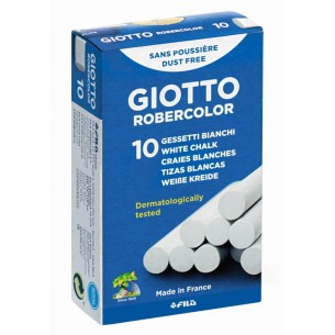 Astuccio 10 Gessi Giotto Robercolor Bianchi - Diametro 10mm di Fila