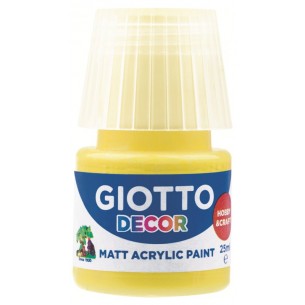 Giotto Decor Acrylic Effetto Opaco - 25 Ml in Confezione 6x25 Ml Giallo Primario di Fila