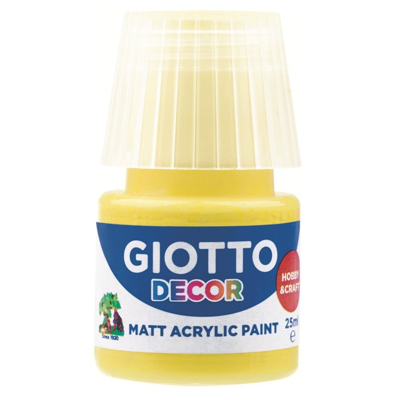 Giotto Decor Acrylic Effetto Opaco - 25 Ml in Confezione 6x25 Ml Giallo Primario di Fila