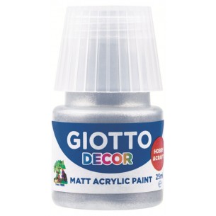 Giotto Decor Acrylic Effetto Opaco - 25 Ml in Confezione 6x25 Ml Argento di Fila