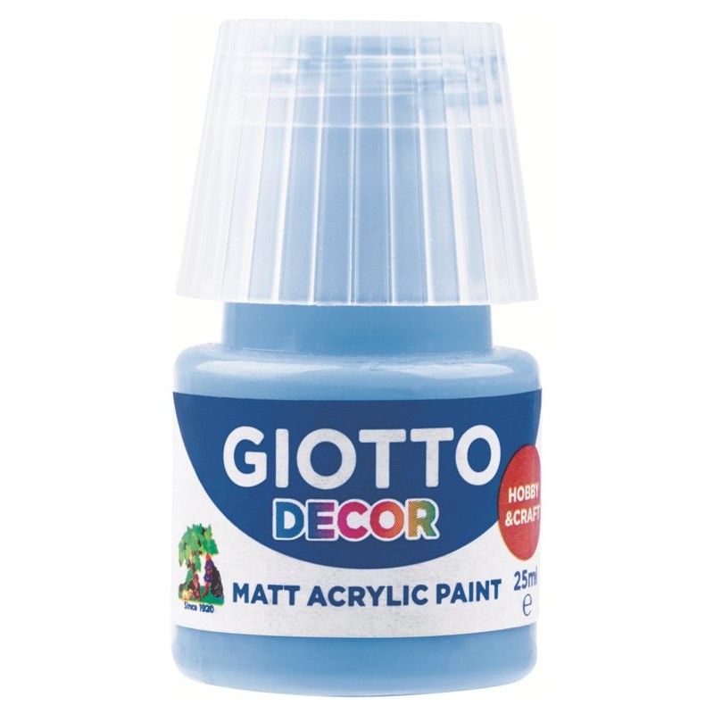 Giotto Decor Acrylic Effetto Opaco - 25 Ml in Confezione 6x25 Ml Azzurro Cielo di Fila
