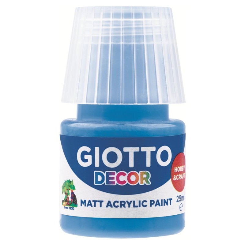 Giotto Decor Acrylic Effetto Opaco - 25 Ml in Confezione 6x25 Ml Cyan di Fila