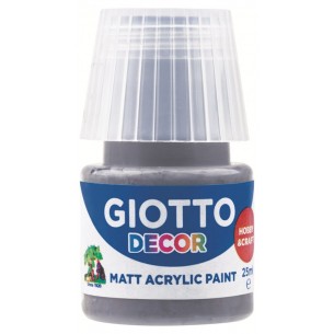 Giotto Decor Acrylic Effetto Opaco - 25 Ml in Confezione 6x25 Ml Grigio Scuro di Fila