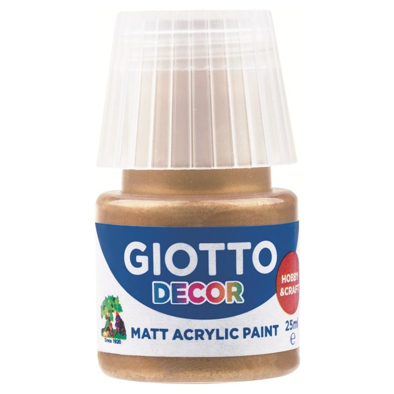 Giotto Decor Acrylic Effetto Opaco - 25 Ml in Confezione 6x25 Ml Oro di Fila
