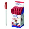 Penna a Sfera Tratto 1 Rosso - Diametro Punta 0,5mm - Confezione da 50 Pezzi di Fila