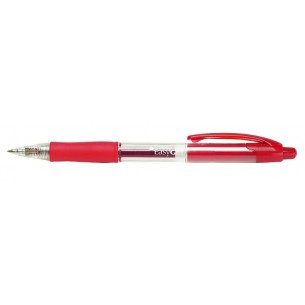 Penna a Scatto Tratto Easy Gel Rosso - Diametro Punta 0,5mm - Confezione da 10 Pezzi di Fila
