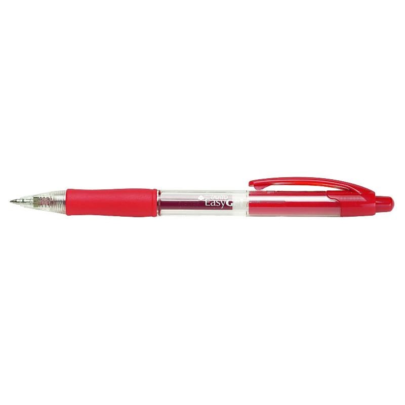 Penna a Scatto Tratto Easy Gel Rosso - Diametro Punta 0,5mm - Confezione da 10 Pezzi di Fila