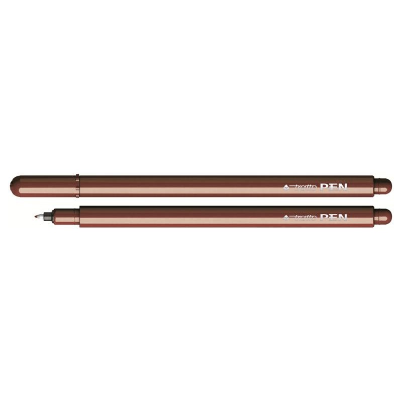 Tratto Pen Metal Look Marrone - Diametro Punta 0,5mm - Confezione da 12 Pezzi di Fila