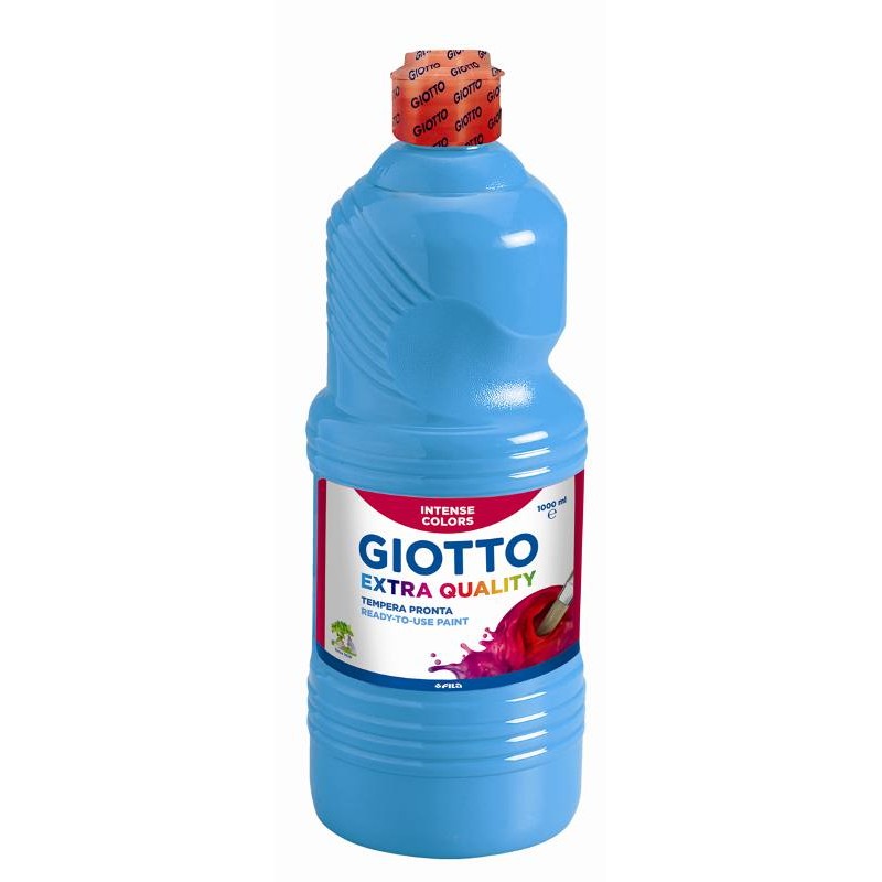 Flacone 1lt Giotto Tempera Cyan (Azzurro Ciano) di Fila