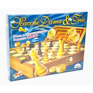 Scacc/Dam/Tr.Legno 30cm 105 di Marca-Stella