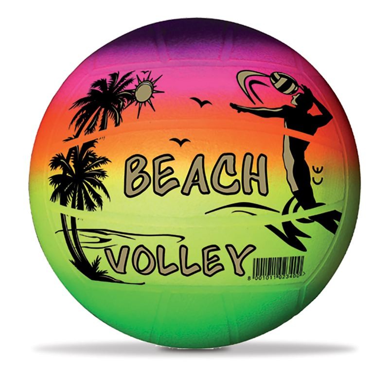 Pallone Volley Rainbow Pallone Pvc Diam. 216 Sgonfio con Retina di Mondo