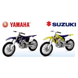 1/18 Dirt Bike Yamaha Suzuki 2 Ass di New-Ray