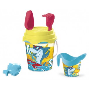 Surfing Shark Bucket Set Diam. 17 + Innaff. + Acc. di Mondo