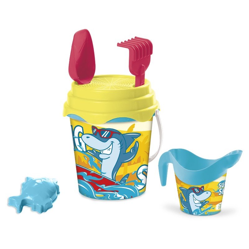 Surfing Shark Bucket Set Diam. 17 + Innaff. + Acc. di Mondo