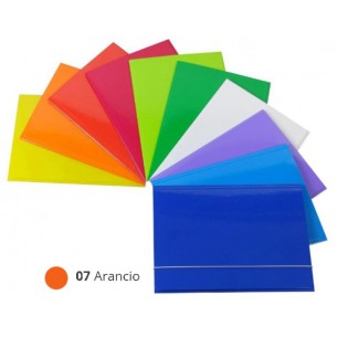 Cartellina 3-Lembi C/Elastico 25x34 (A4) Mm.0,8 Plastificato Arancio di Cartotecnica Del Garda S.R.L.