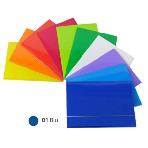 Cartellina 3-Lembi C/Elastico 25x34 (A4) Mm.0,8 Plastificato Blu di Cartotecnica Del Garda S.R.L.