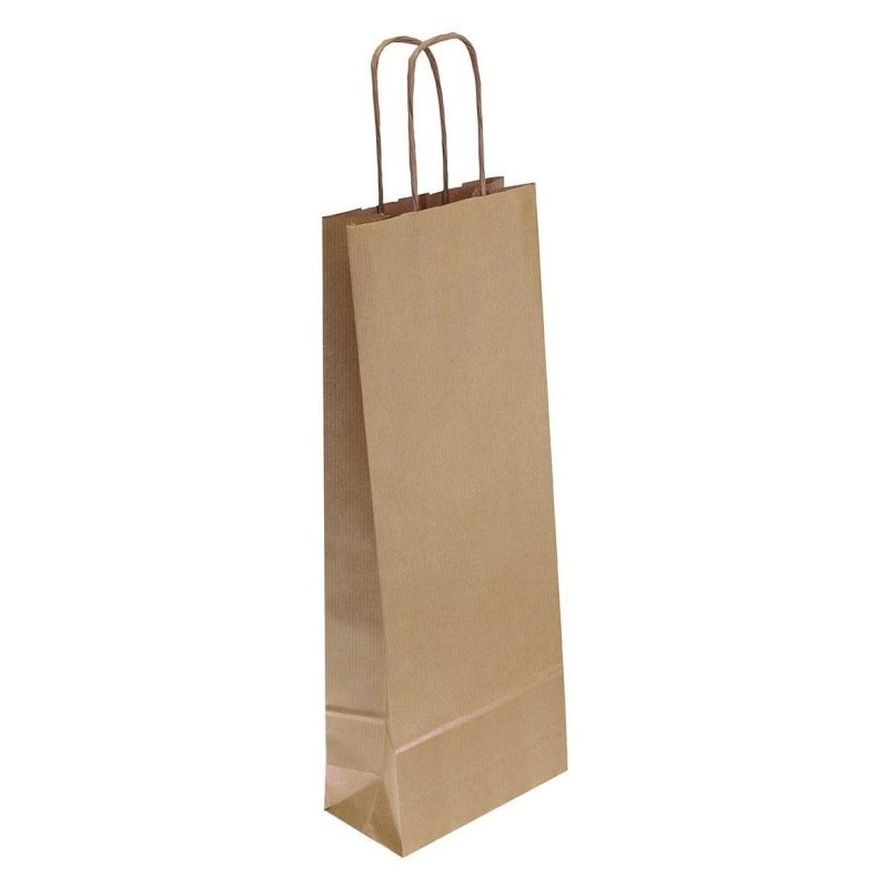 Shopper Kraft Bottiglia Vino Avana - 14x09x40 di Florio