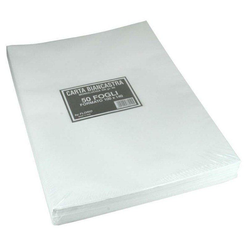 Bustone con 50 Fogli Piegati 100x140 Bianchi 80 Gr. di Florio