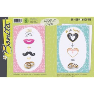 Biglietti Matrimonio Bonita - Confezione da 12 Pezzi di Cromo-Nb