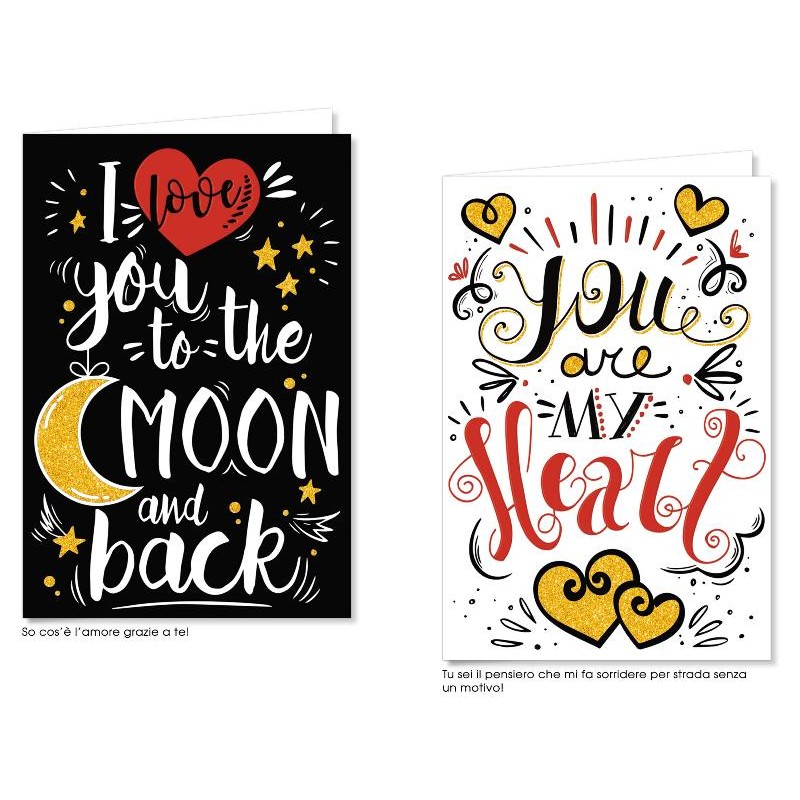 Confezione 12 Biglietti Amore Assortiti di Cromo-Nb