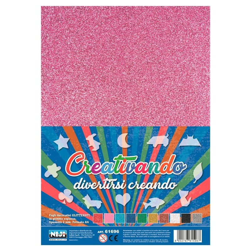 Fogli A4 in Eva Glitter 10 Pz. di Lebez