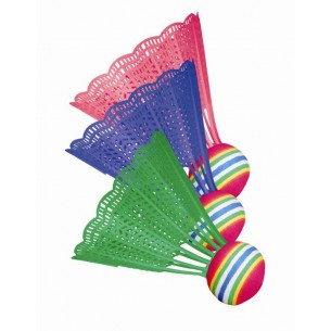 3 Volani in Plastica con Testa in Eva in Busta 3 Colori Ass di Mandelli