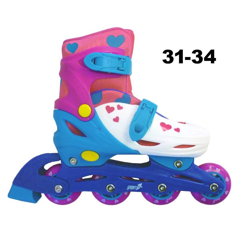 Pattini In-Line Easy Roller 31/34 Regolabili Rosa di Mandelli