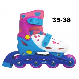Pattini In-Line Easy Roller 35/38 Regolabili Rosa di Mandelli