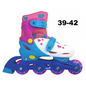 Pattini In-Line Easy Roller 39/42 Regolabili Rosa di Mandelli