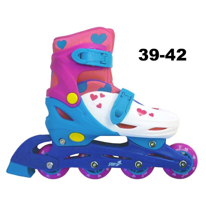 Pattini In-Line Easy Roller 39/42 Regolabili Rosa di Mandelli