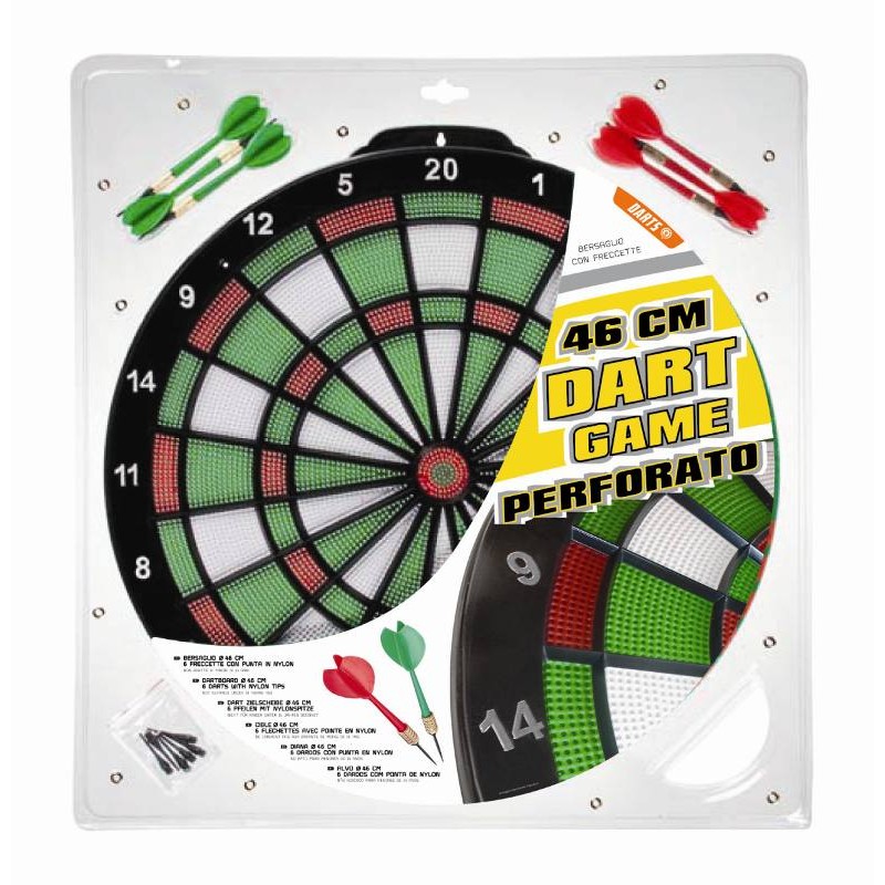 Bersaglio Perforato Diam Cm 46, con 6 Freccette Bivalva di Mandelli