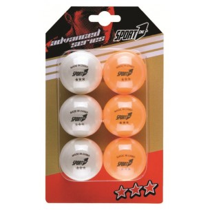 Blister 6 Palline 3 Stars Bianche/Arancioni 40 Mm di Mandelli