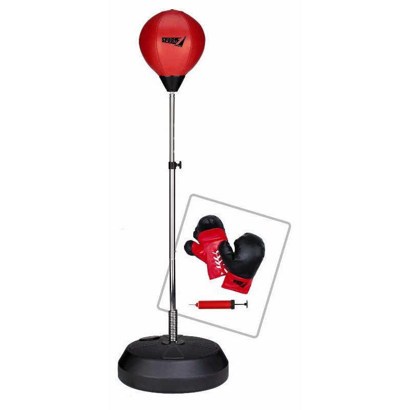 Punching Ball Pro con Guantoni e Pompa Altezza 120-145 Cm di Mandelli