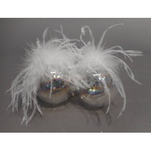 Set 4 Sfere Iride Piume.D10cm di Tabor