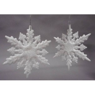 Set 2 F.Neve Glit.Bianco 10cm di Tabor