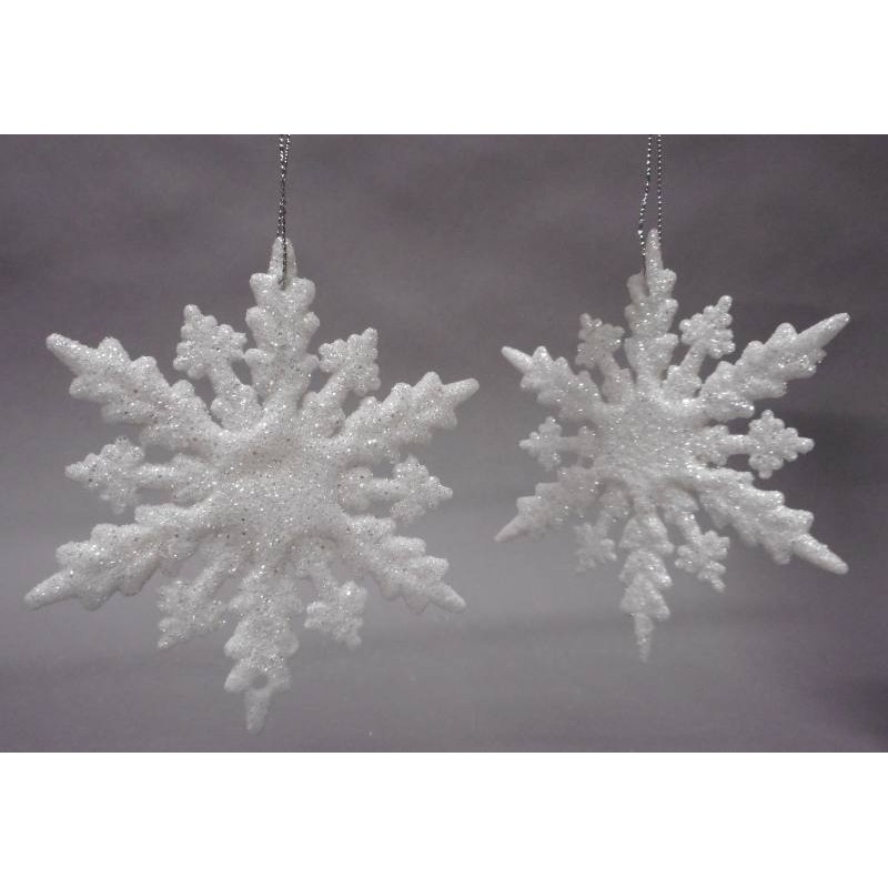Set 2 F.Neve Glit.Bianco 10cm di Tabor
