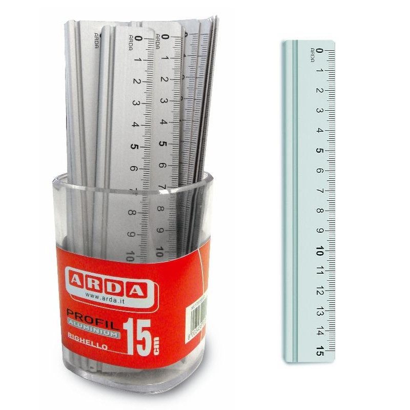 Righelli in Alluminio Misura 15cm - Barattolo da 15 Pezzi di Arda