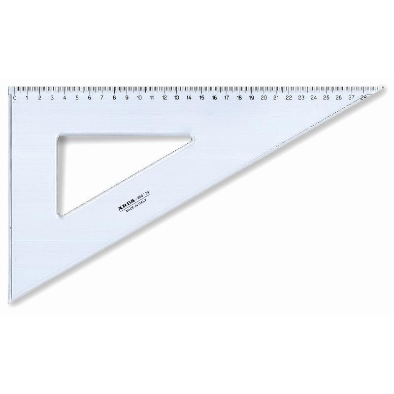 Squadra 60 Gradi in Plastica Trasparente - Misura 15 Cm - Confezione da 20 Pezzi di Arda