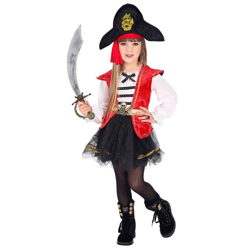 Costume Capitano Pirata 104 Cm (2-3 Anni) Vestito con Tutu' e
