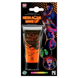 Aqua Make-Up Arancione Fluorescente in Tubo 30 Ml di Widmann