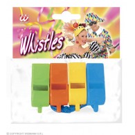 Set da 4 Fischietti Ass. in 4 Colori di Widmann